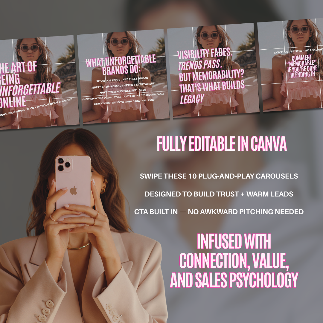 Main Character Carousels | MRR Rights Viral Ready Canva Templates