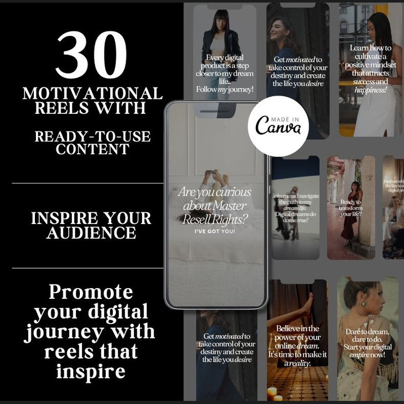 30 Motivational Reels With Content | PLR/MRR