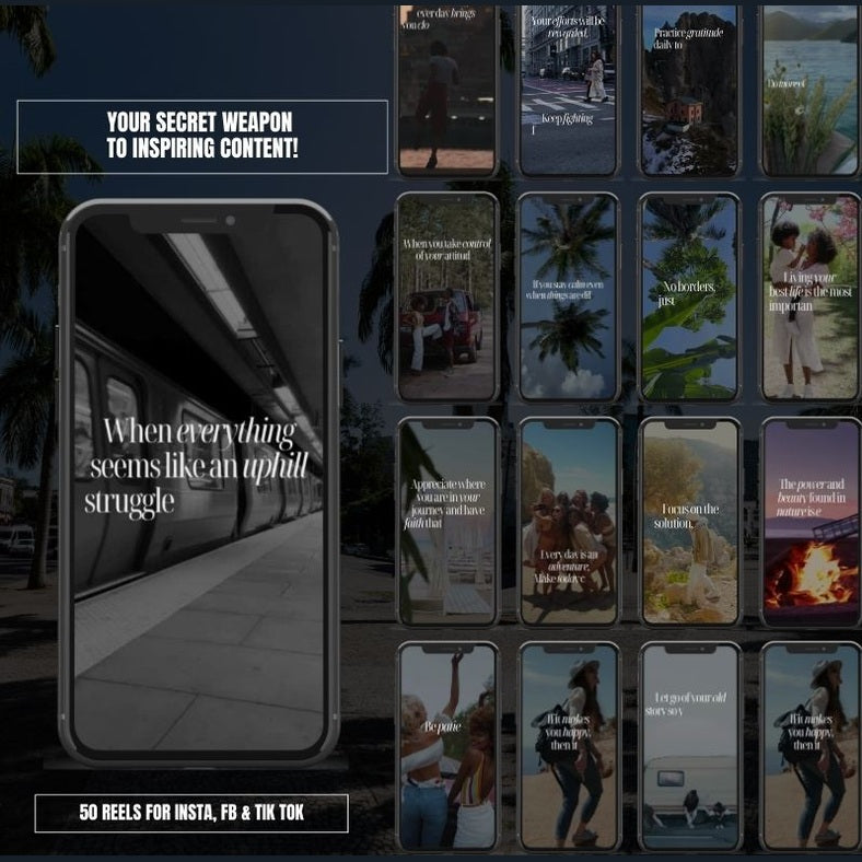 50 Mindset Encouragement Reels With Content | PLR/MRR