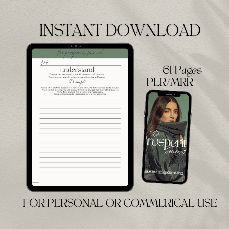 The Prosperity Journal | Break Free From Money Blocks | PLR/MRR