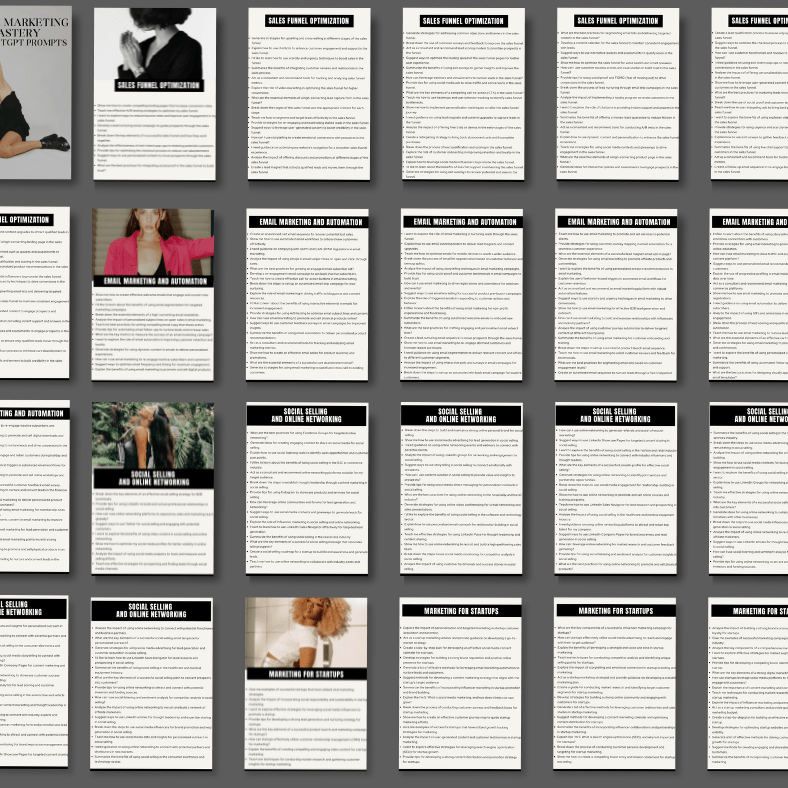 The Sales & Marketing Mastery | 500+ Plus ChatGPT Prompts & Photos