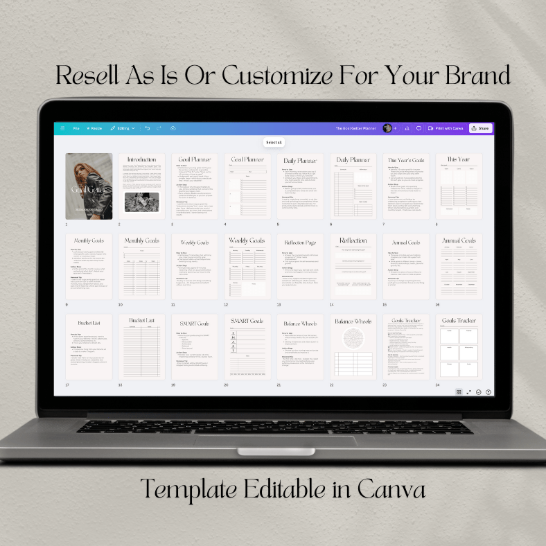 Goal Getter Planner | The Goal Achievement Planner | PLR/MRR