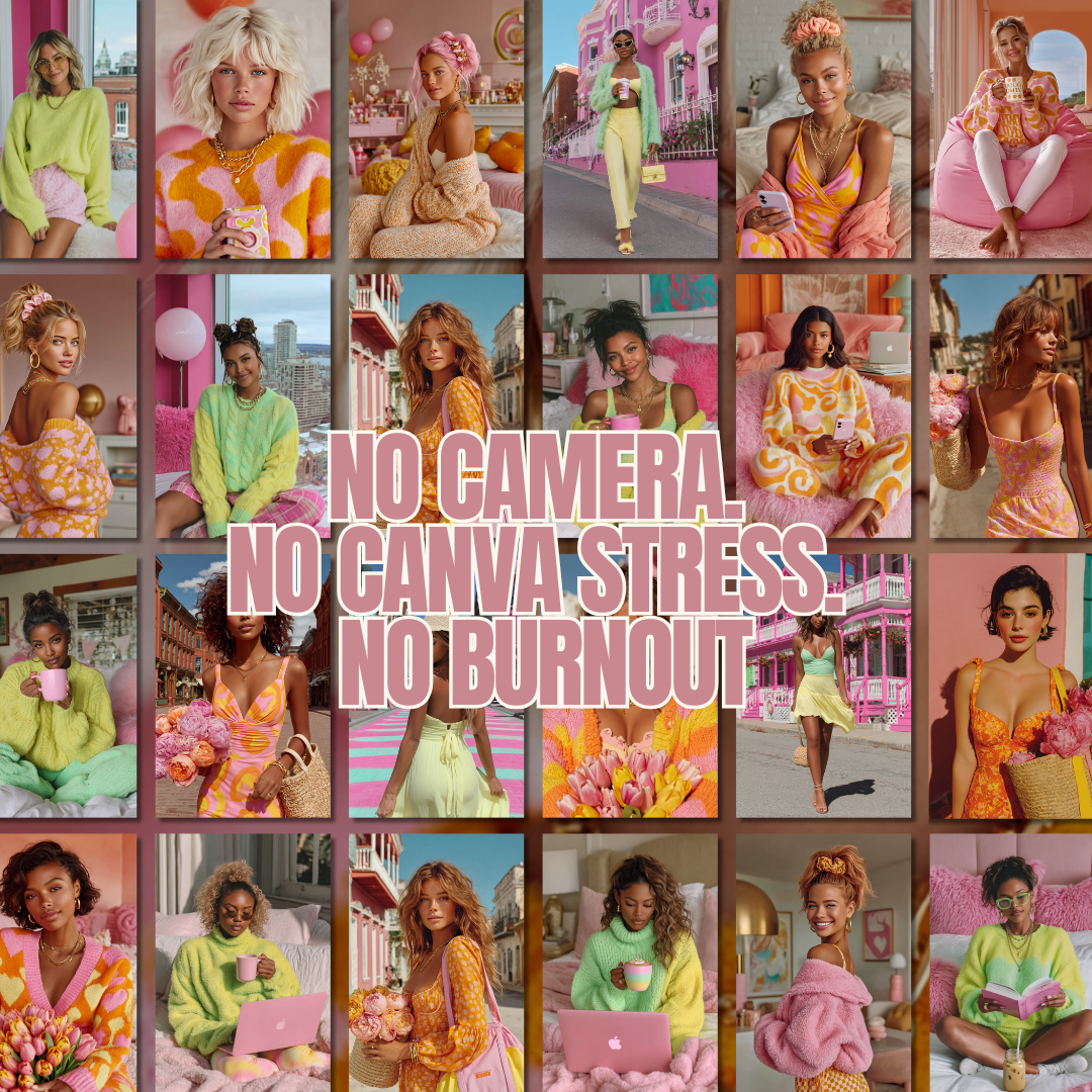 The Content Girl | 110+ Luxe AI Stock Images for Content Creators, Brands & Educators (PLR/MRR)