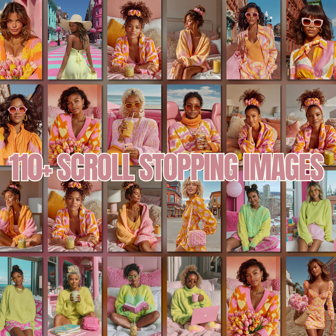 The Content Girl | 110+ Luxe AI Stock Images for Content Creators, Brands & Educators (PLR/MRR)