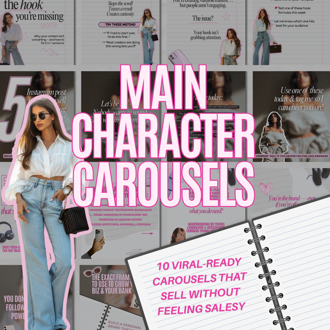 Main Character Carousels | MRR Rights Viral Ready Canva Templates